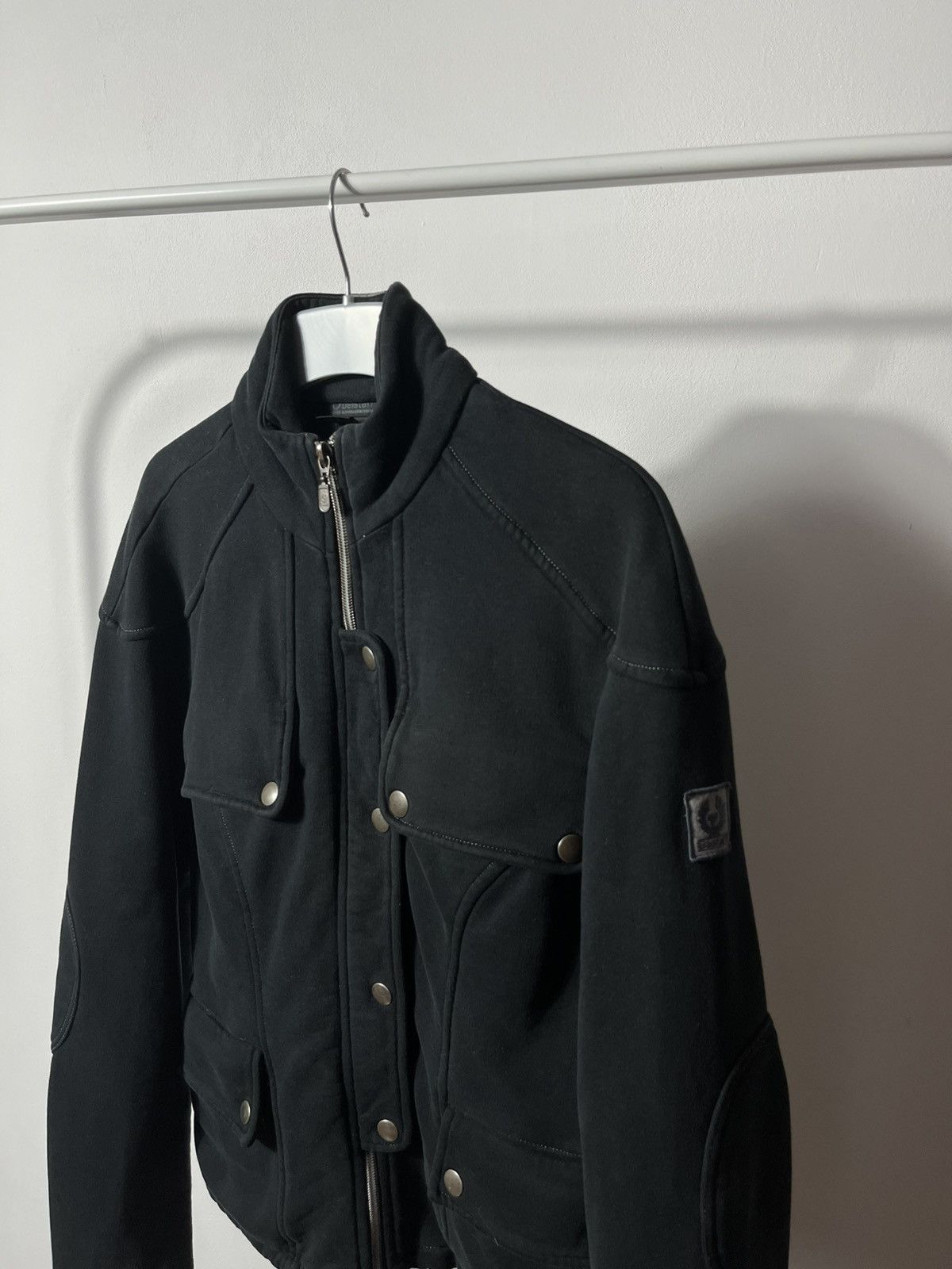 Belstaff × Vintage Belstaff Black Moto Biker Jacket Cotton Logo Back Patch 44 Size S / US 4 / IT 40 - 2 Thumbnail