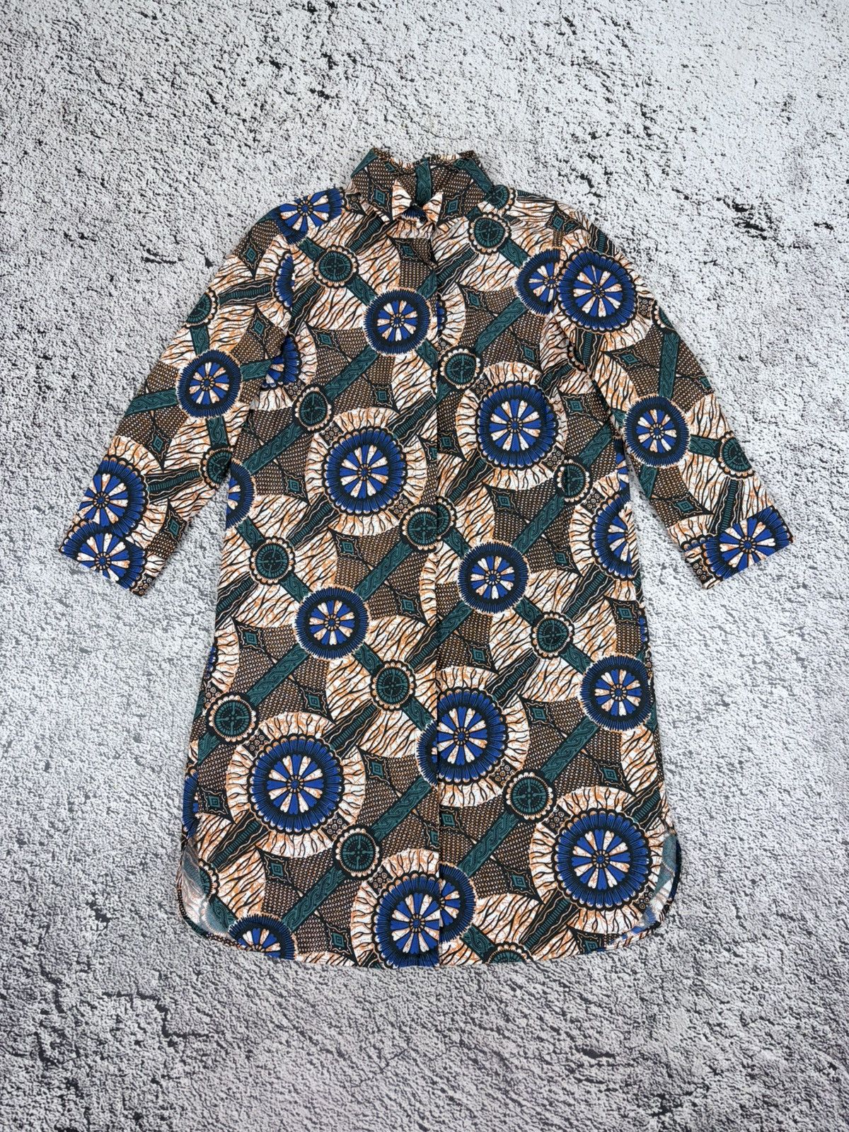 Max Mara Weekend Max Mara 100% Cotton Printed Shirt Dress US 4 Size XS / US 0-2 / IT 36-38 - 1 Thumbnail