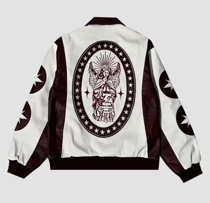 Other Leather jacket nauthy white maroon streetwear Size US XL / EU 56 / 4 - 1 Thumbnail