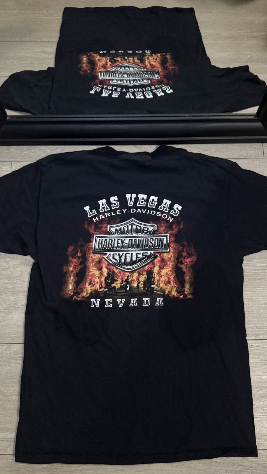 Harley Davidson Vintage / Y2K Harley Davidson Fire Las Vegas Shirt Size US L / EU 52-54 / 3 - 1 Thumbnail