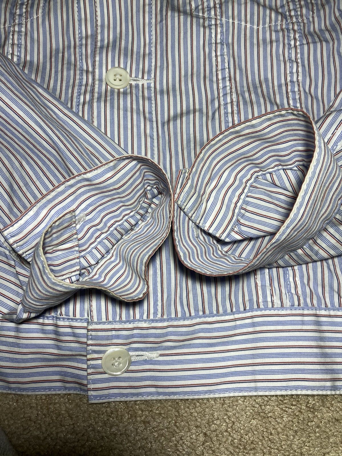 Comme des Garcons Junya Watanabe Man Levi's Striped Cotton Jacket Denim 2000s Size US S / EU 44-46 / 1 - 4 Thumbnail