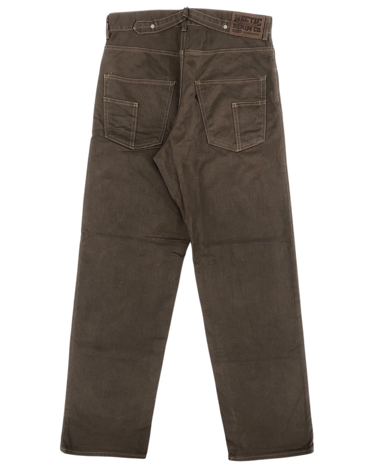 realmad HECTIC 2000s MadHectic “Extra Mad” Buckle Back Brown Jeans Size US 33 - 2 Thumbnail