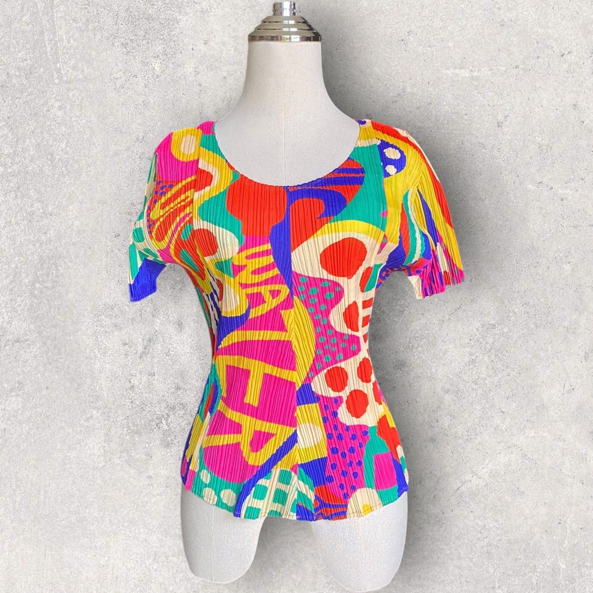 Issey Miyake Pleats Pleases Cut And Sew Abstract Blouse Size M / US 6-8 / IT 42-44 - 1 Thumbnail