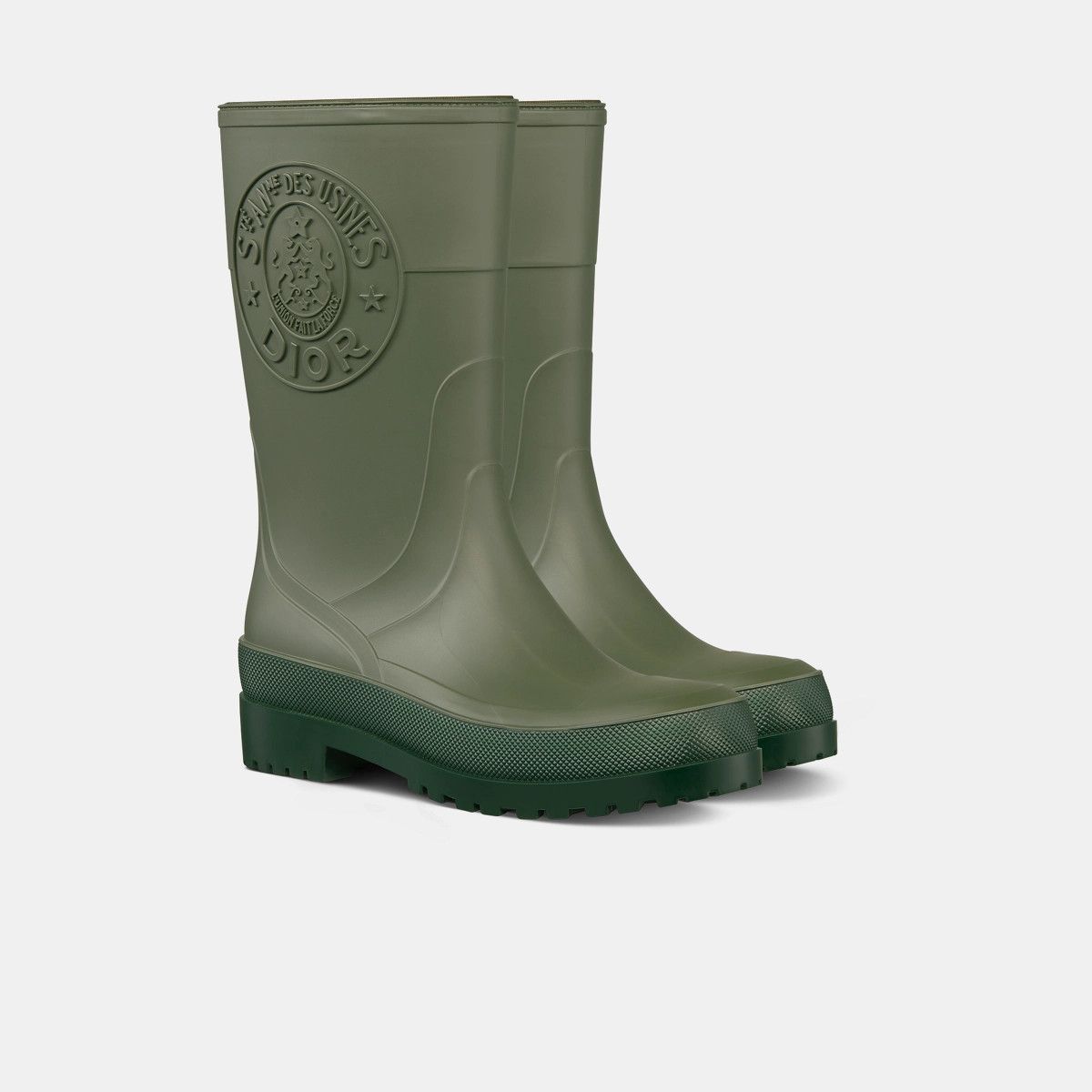 Dior o1bcso1str0225 Diorunion Rain Boot in Khaki Size US 7 / IT 37 - 2 Thumbnail