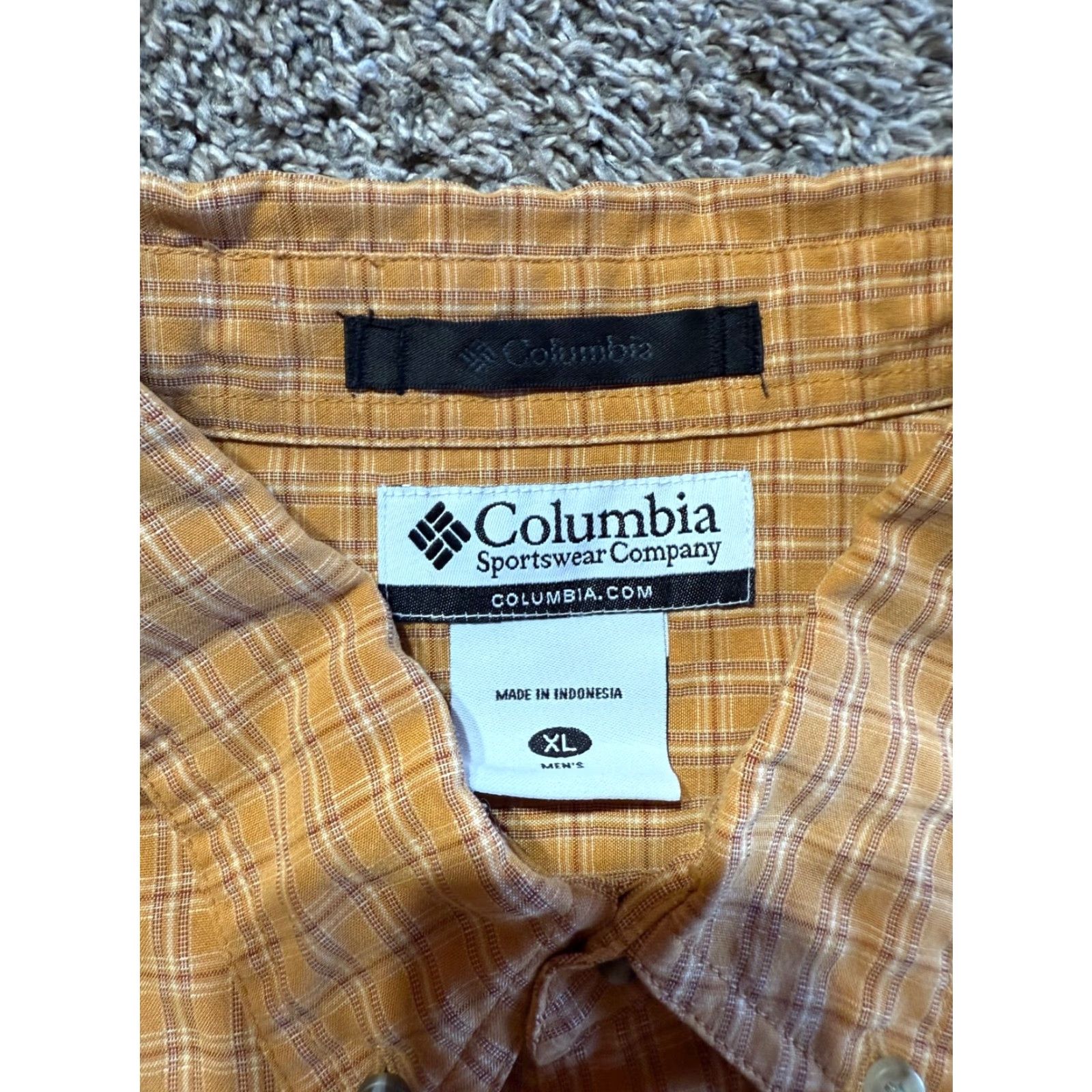 Vintage Columbia Mens Button-Down Shirt XL Orange Modal Poly Blend Long Sleeve Regular Fit Size US XL / EU 56 / 4 - 3 Thumbnail