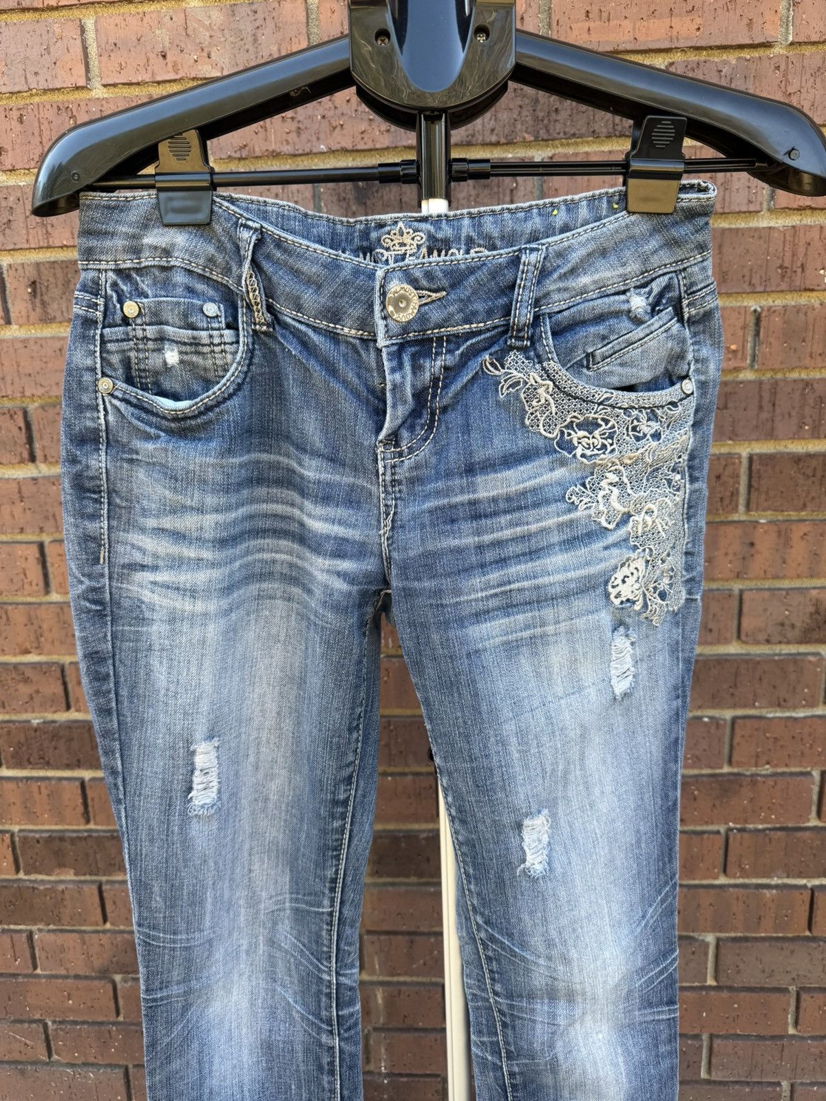 Almost Famous Y2K Almost Famous Stretch Skinny Jeans Low Rise Junior 9 Size 30" / US 8 / IT 44 - 2 Thumbnail