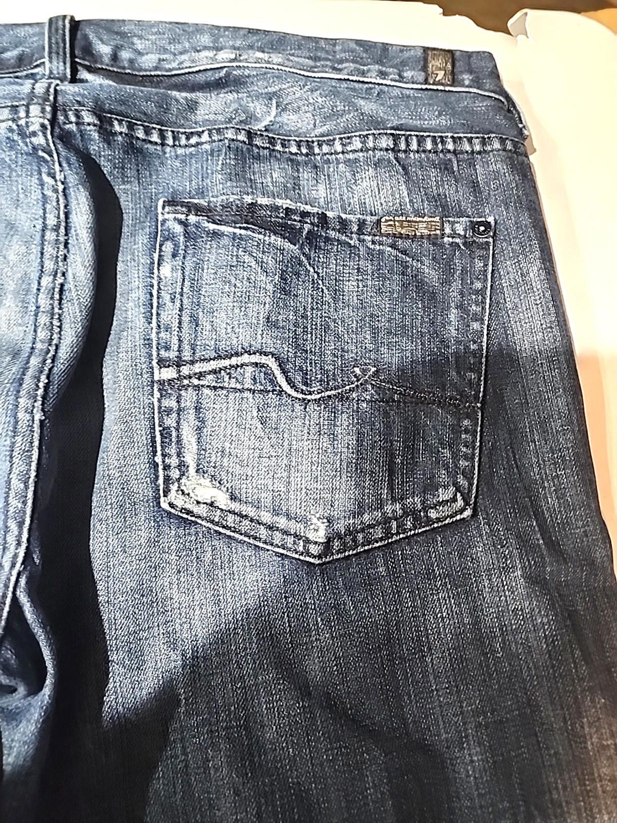 Seven 7 Seven For All Man Kind Blue Jeans Distressed 38Wx33L Size US 38 / EU 54 - 10 Thumbnail