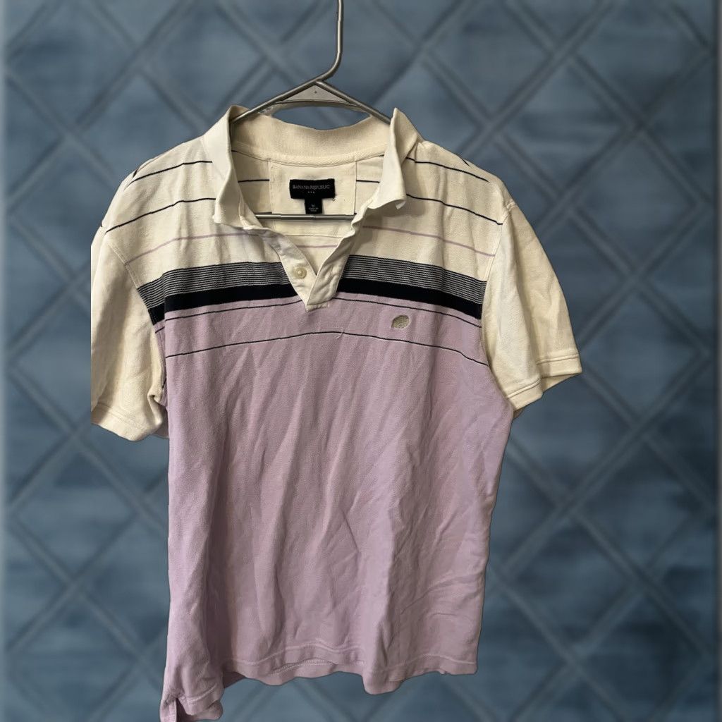 Banana Republic Banana Republic Multicolor Striped Cotton Polo Shirt Men M Slim Regular Short Sleeve Size US M / EU 48-50 / 2 - 1 Thumbnail
