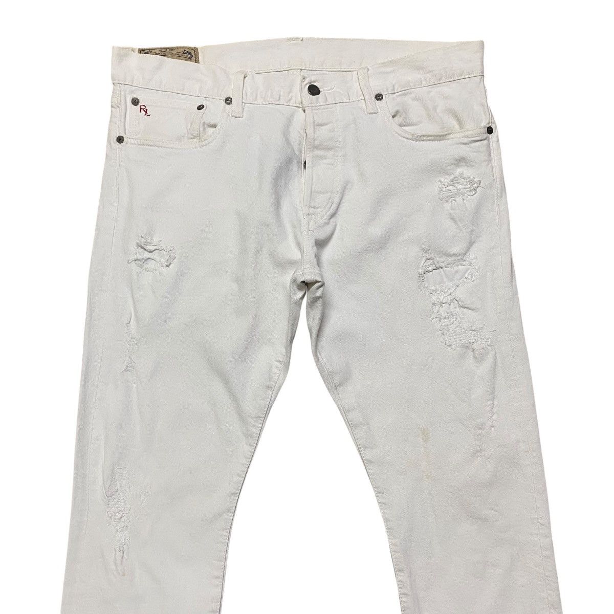 Polo Ralph Lauren Sullivan Slim White Damage Jeans Size US 36 / EU 52 - 4 Thumbnail