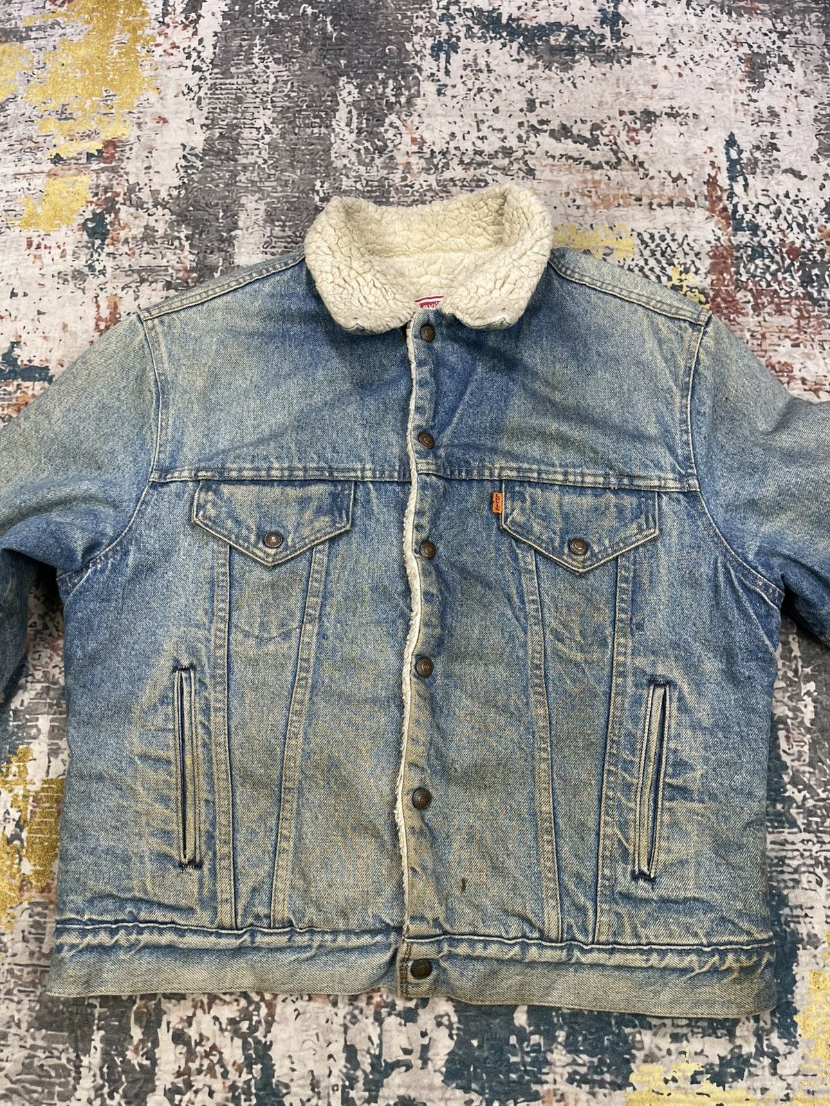 Levi's Vtg 70s Levis Sherpa Trucker Jacket Size US L / EU 52-54 / 3 - 10 Thumbnail