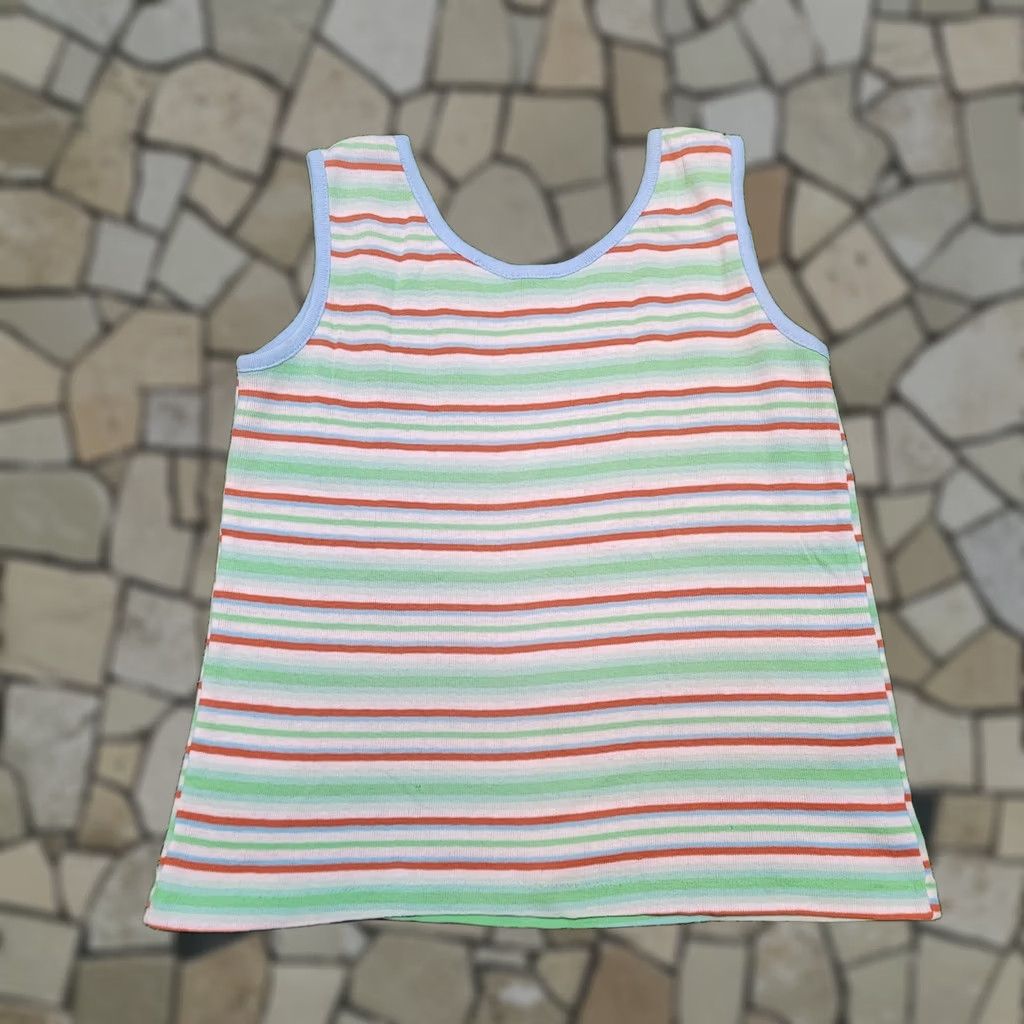 Vintage VINTAGE Top Womens XS Green 70s Striped Tank Single Stitch USA Made Roller Skate Size XS / US 0-2 / IT 36-38 - 1 Thumbnail