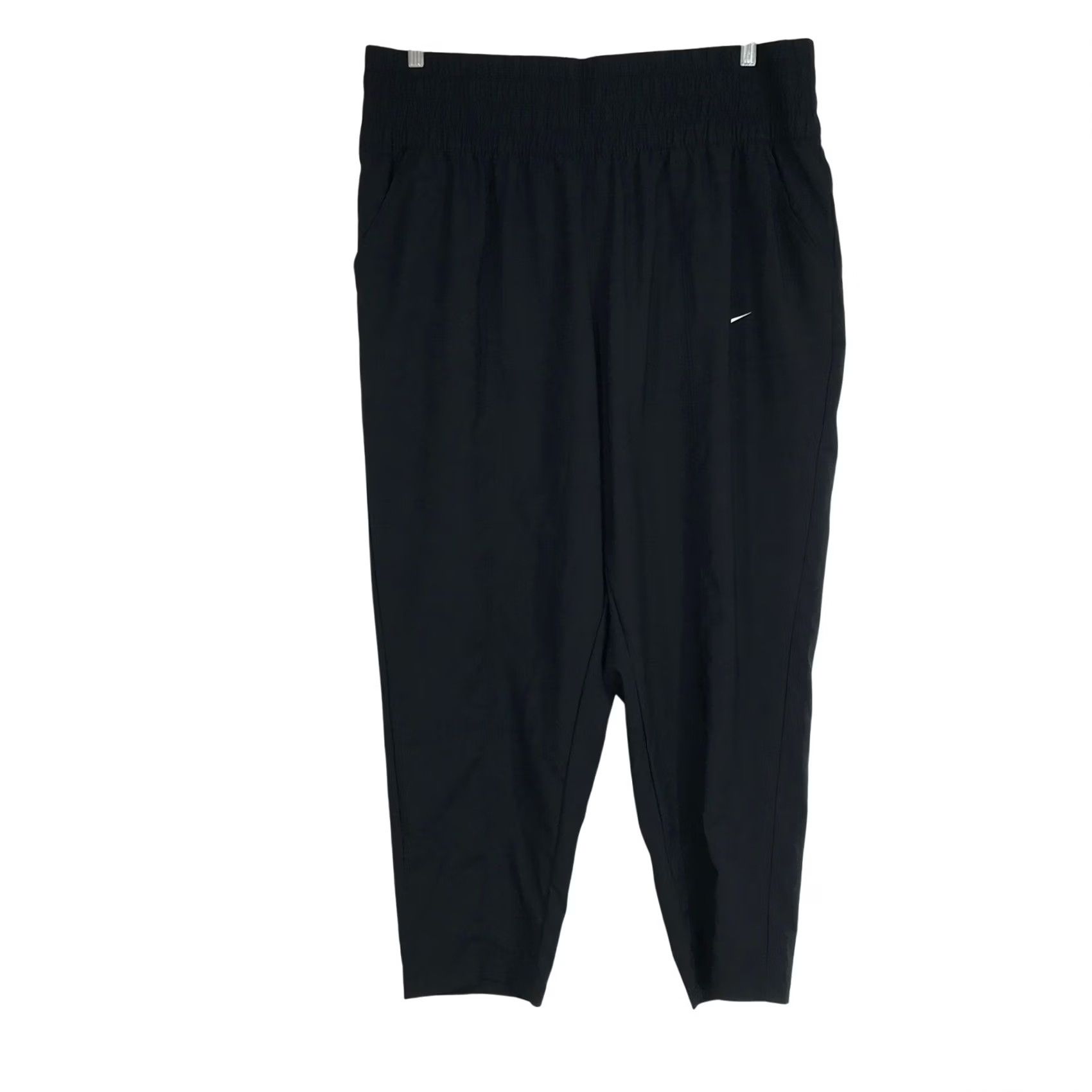Nike VINTAGE Nike Dri-Fit Womens Black High Waisted Jogger Pants Athletic Ladies 2X Size 40" / US 18 - 2 Thumbnail