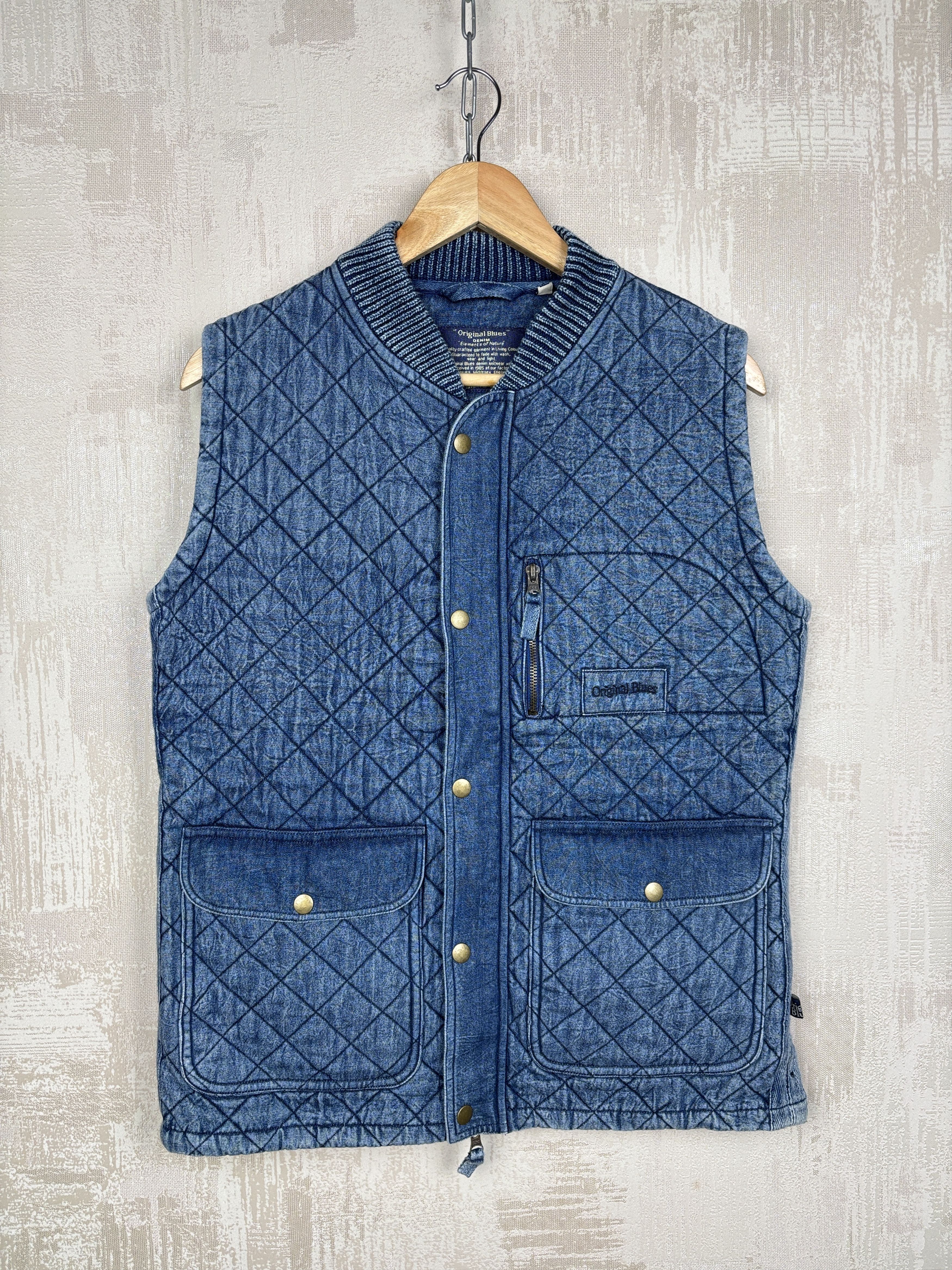 Other UK Original Blues Quilted Denim Vest Size US M / EU 48-50 / 2 - 2 Thumbnail