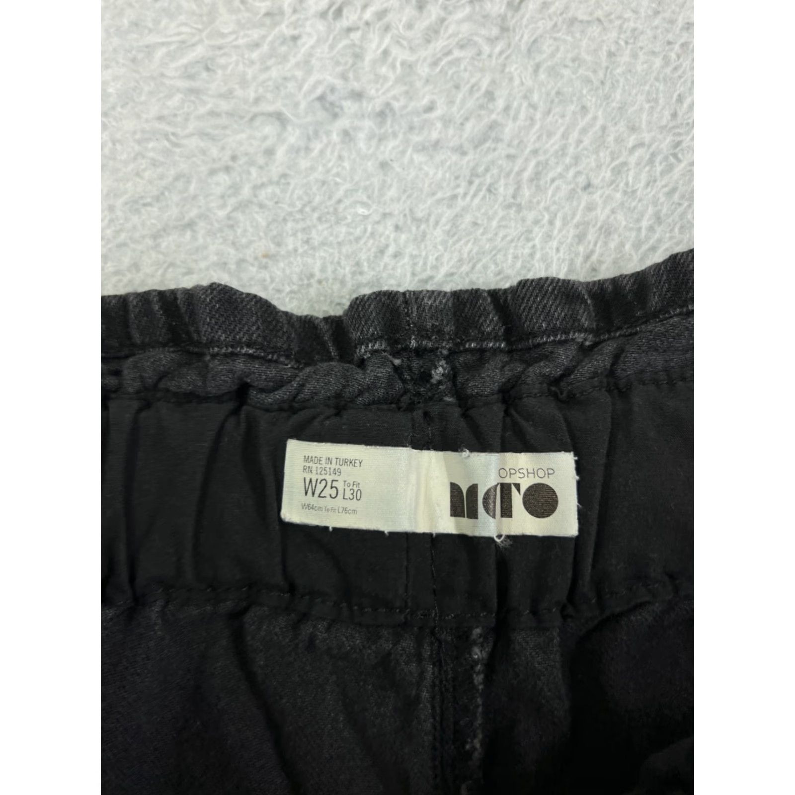 Topshop Top Shop Moto Jeans Women Wide-Leg XS-25 Black Denim Pull On 5-Pocket Stretch Capri Elastic Waist Regular Fit Size 4XL / US 24-26 - 3 Thumbnail