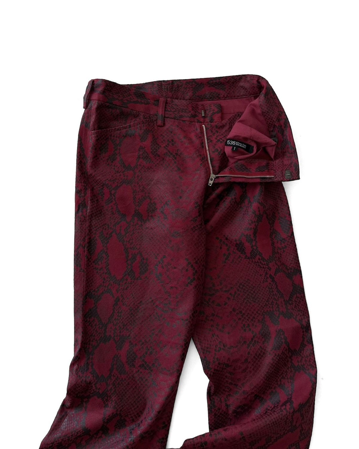 5351 POUR LES HOMMES VINTAGE 5351 POUR LES HOMMES SNAKESKIN LEATHER FLARED PANTS Size US 29 - 3 Thumbnail