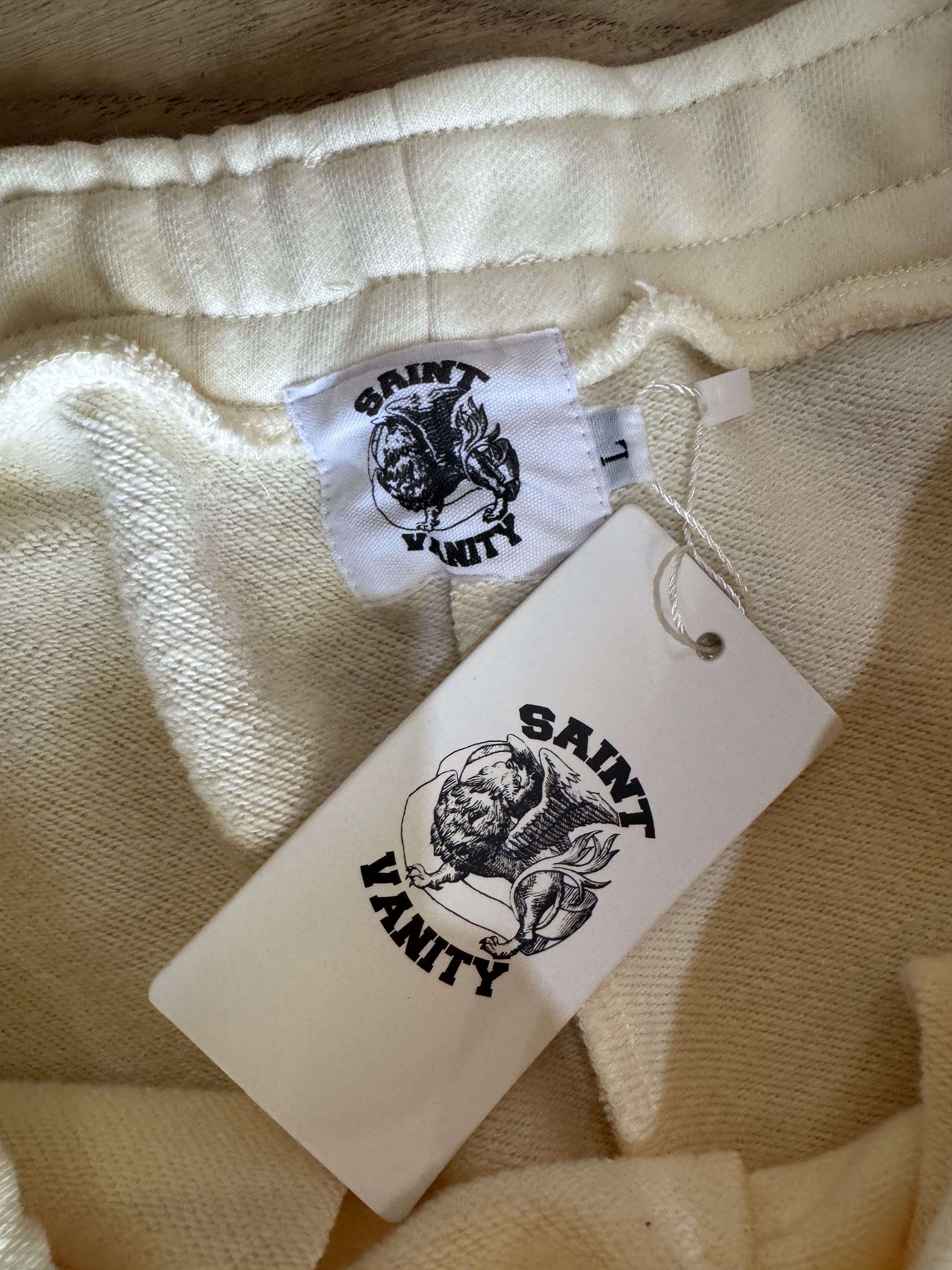 Saint Vanity Saint Vanity Logo Sweatpants Cream Size US 34 / EU 50 - 4 Thumbnail