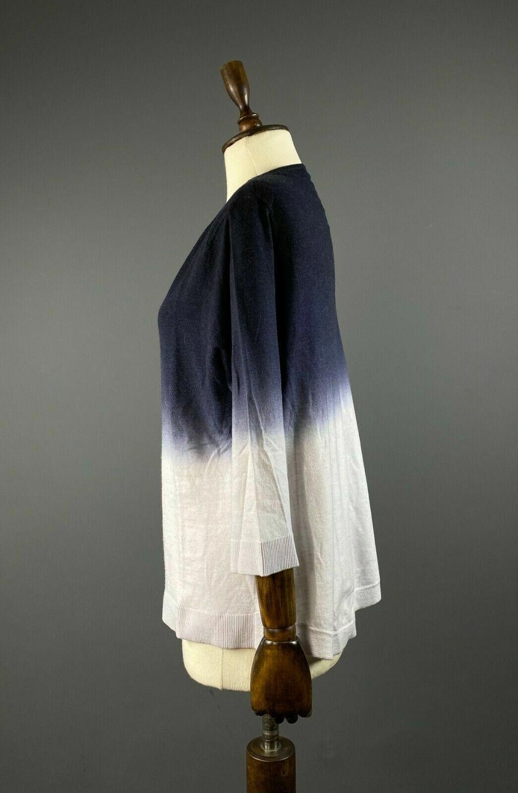 Designer FFC Blue White Gradient Boat Neck Wool Jumper Size XL Size XL / US 12-14 / IT 48-50 - 5 Thumbnail