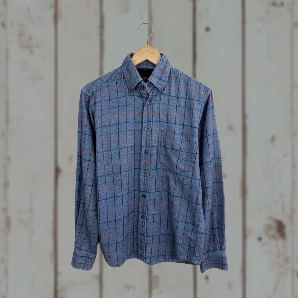 R13 Tom Rusborg Luxury Flannel Shirt S Blue Mens Size US S / EU 44-46 / 1 - 1 Thumbnail