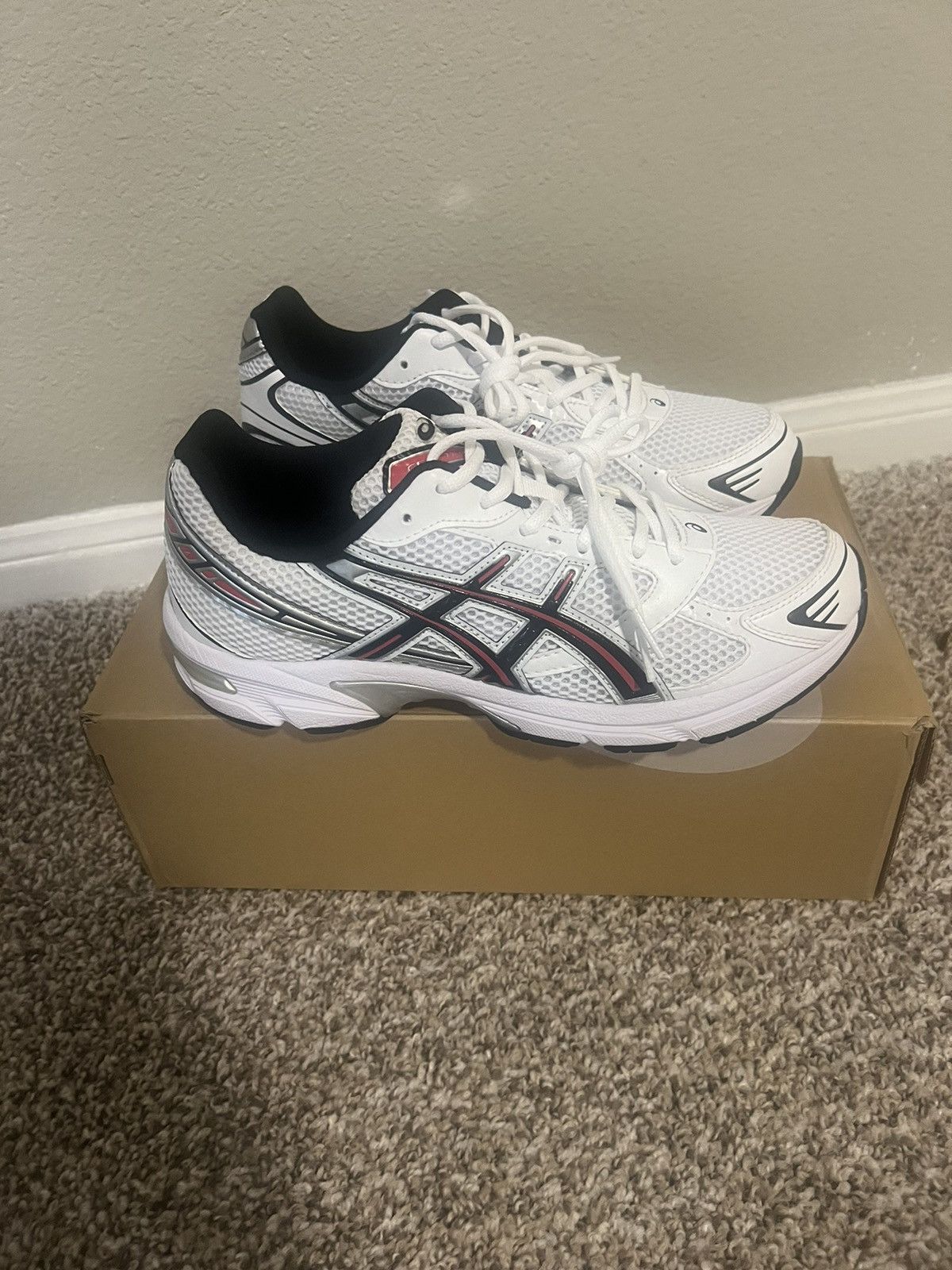 Asics Asics Gel 1130 White Red Electric Size US 10 / EU 43 - 4 Thumbnail