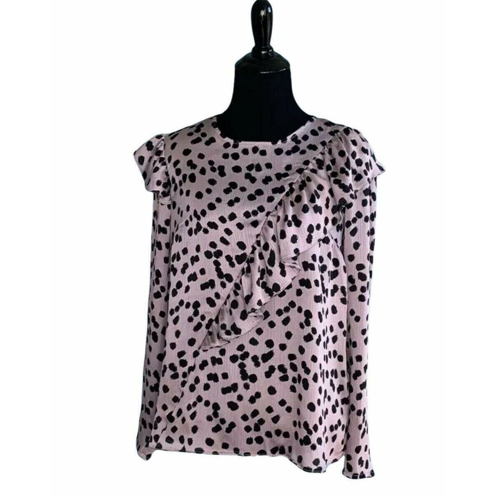 Topshop Topshop Animal Print Ruffle Across Blouse Size 2 Size XS / US 0-2 / IT 36-38 - 1 Thumbnail