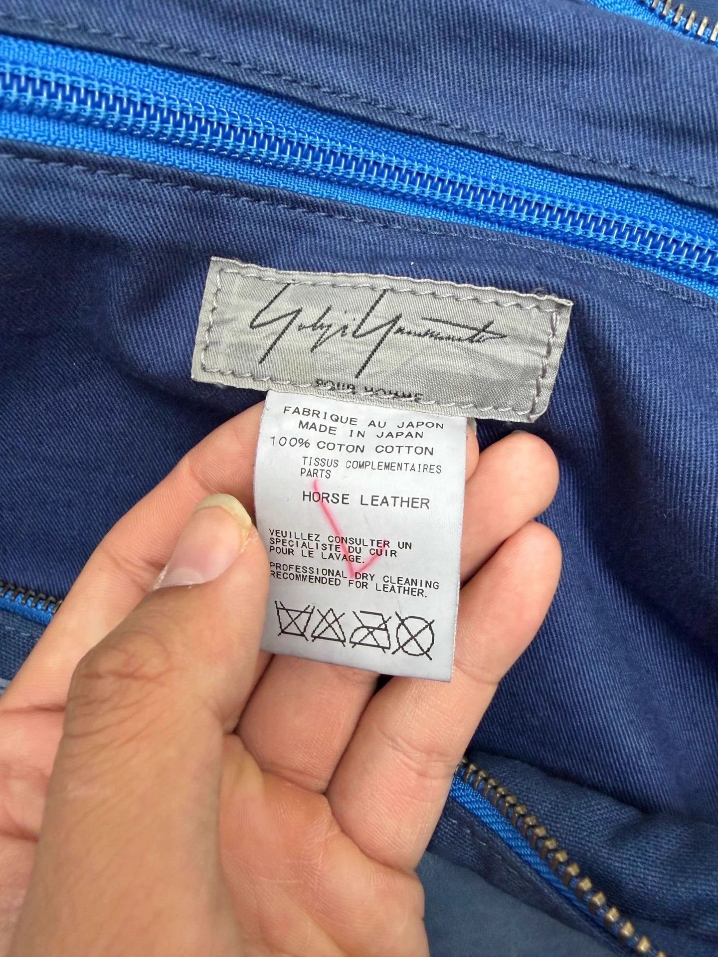 Yohji Yamamoto Yohji Yamamoto 12ss indigo dyed horse leather paneled Size ONE SIZE - 5 Thumbnail