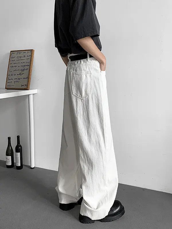 Japanese Brand Retro loose straight leg wide leg jeans Size US 32 / EU 48 - 4 Thumbnail