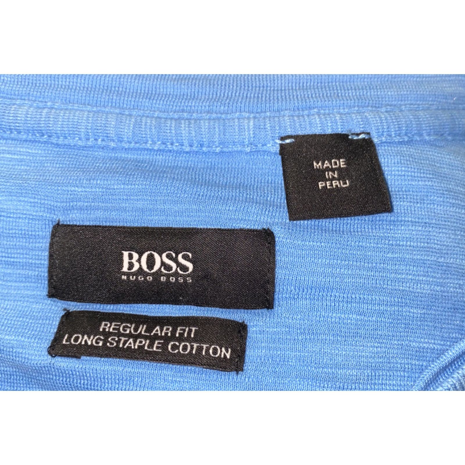 Hugo Boss Hugo Boss Men T-Shirt Long Sleeve V-Neck Cotton Blue Large 23 In Armpit Size US L / EU 52-54 / 3 - 5 Thumbnail