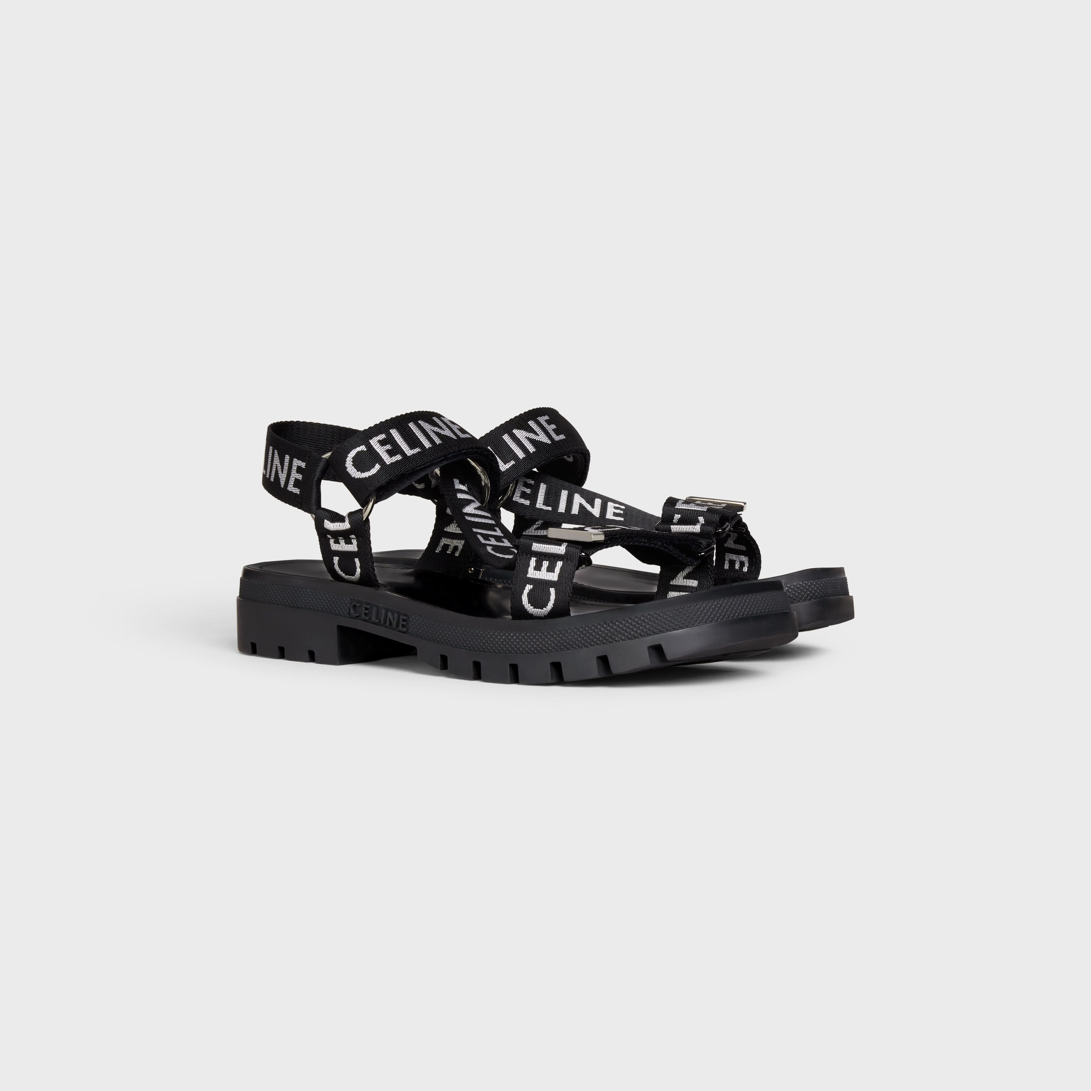 o1bcso1str0925 346742208C Leo Strappy Sandals in Black/White