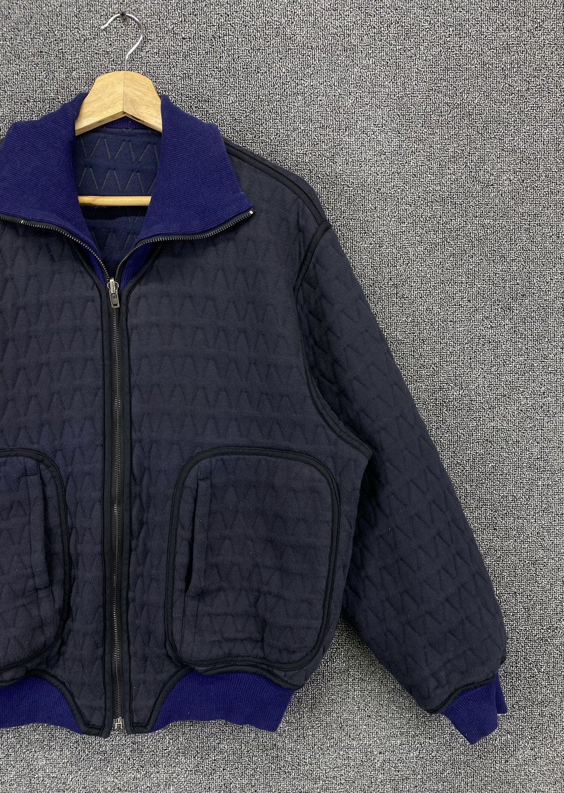 Issey Miyake × Vintage Vintage 80s Issey Miyake Skyline Reversible Bomber Jacket Size US L / EU 52-54 / 3 - 15 Thumbnail