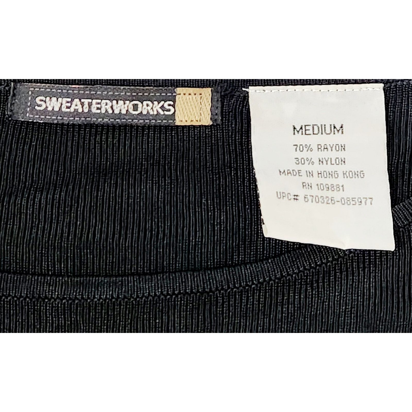 Other Sweaterworks Black Beaded Front Ribbed Top Medium Size M / US 6-8 / IT 42-44 - 4 Thumbnail