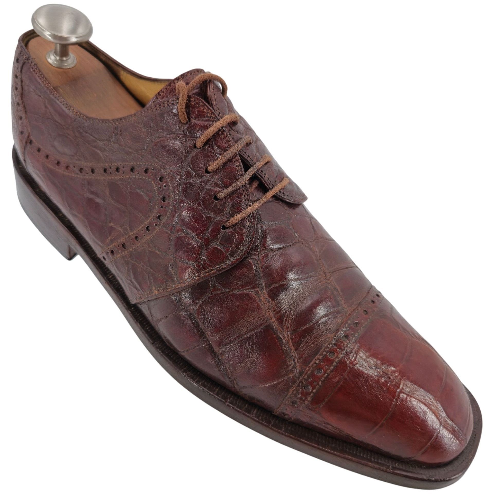 Mauri Mauri Italy Vintage Exotic Brown Alligator Dress Shoes Men 1 Size US 11 / EU 44 - 1 Thumbnail