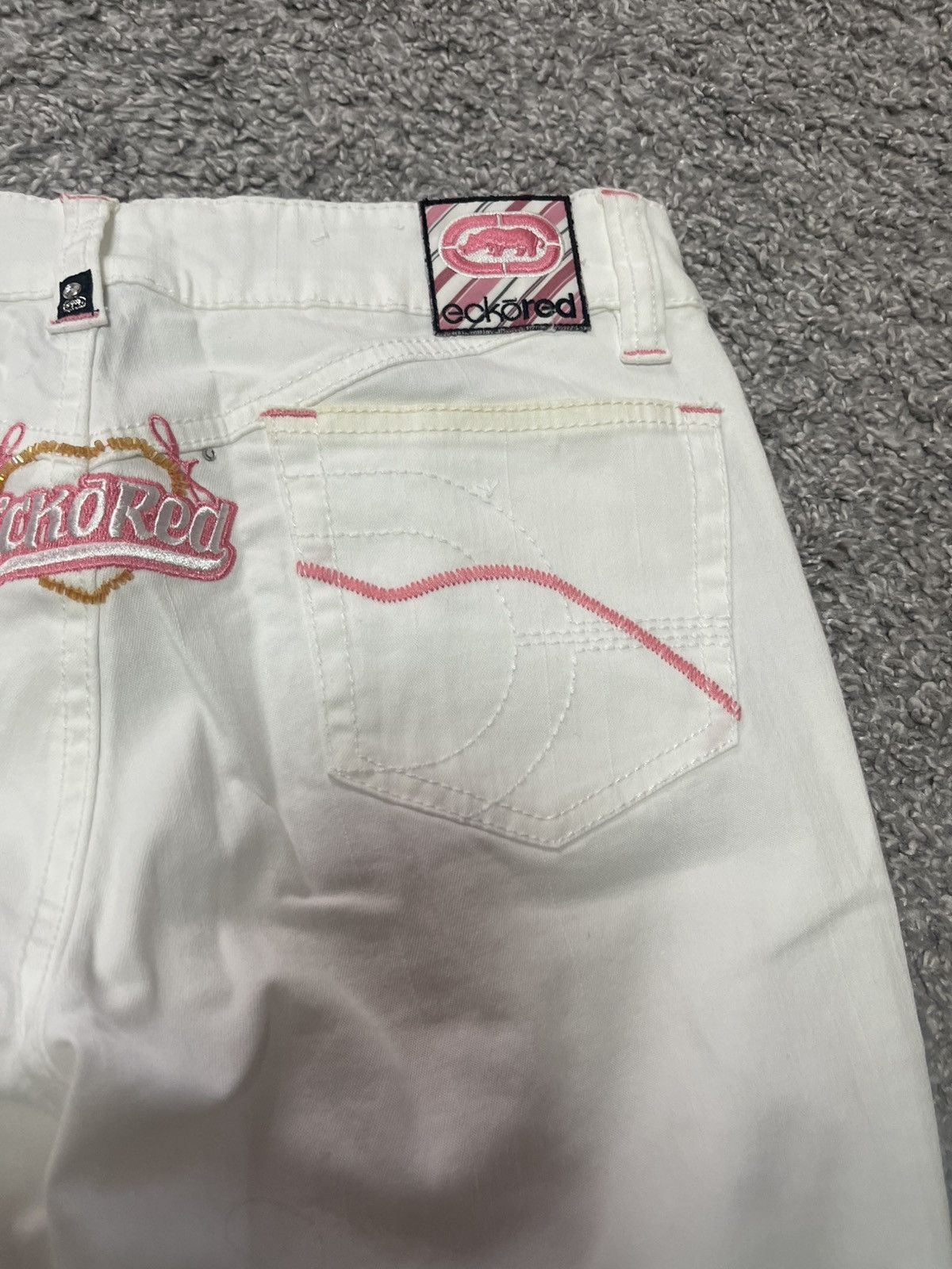 Ecko Unltd. Ecko Red Y2k Flared White Jeans size 7 Size 27" / US 4 / IT 40 - 3 Thumbnail