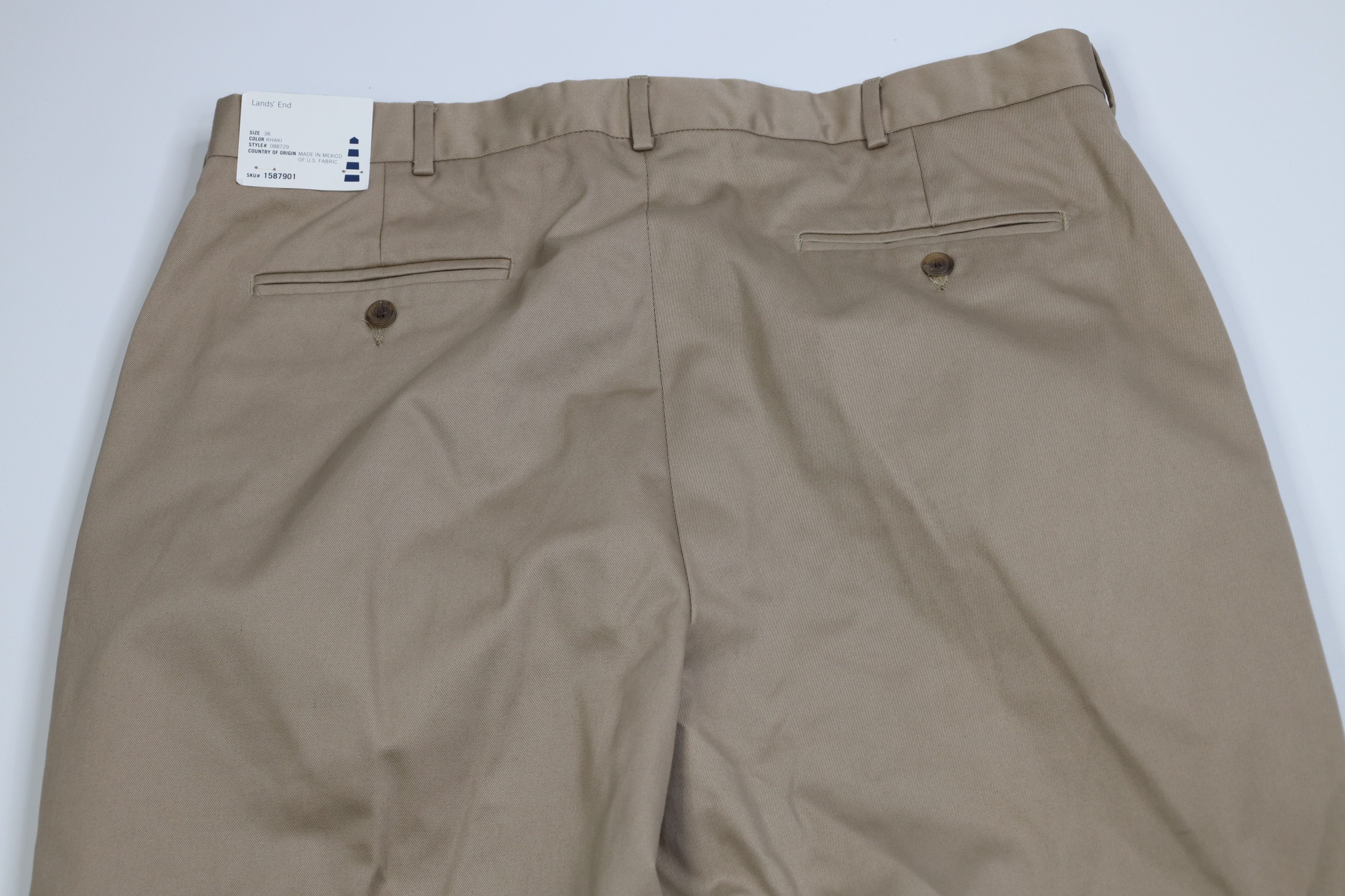Lands' End Deadstock Vintage Y2K Lands End Wide Leg Chino Pants Beige Size US 38 / EU 54 - 9 Thumbnail