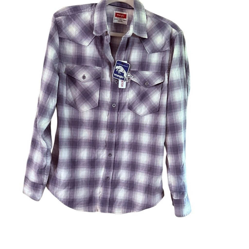 Wrangler Wrangler Purple Plaid Button Down Shirt Size XS / US 0-2 / IT 36-38 - 2 Thumbnail