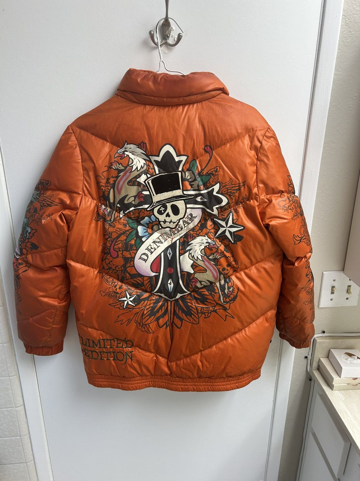 Vintage Denim Bar Vintage Ed Hardy Style Puffer Jacket With Fur Hood Size US S / EU 44-46 / 1 - 4 Thumbnail
