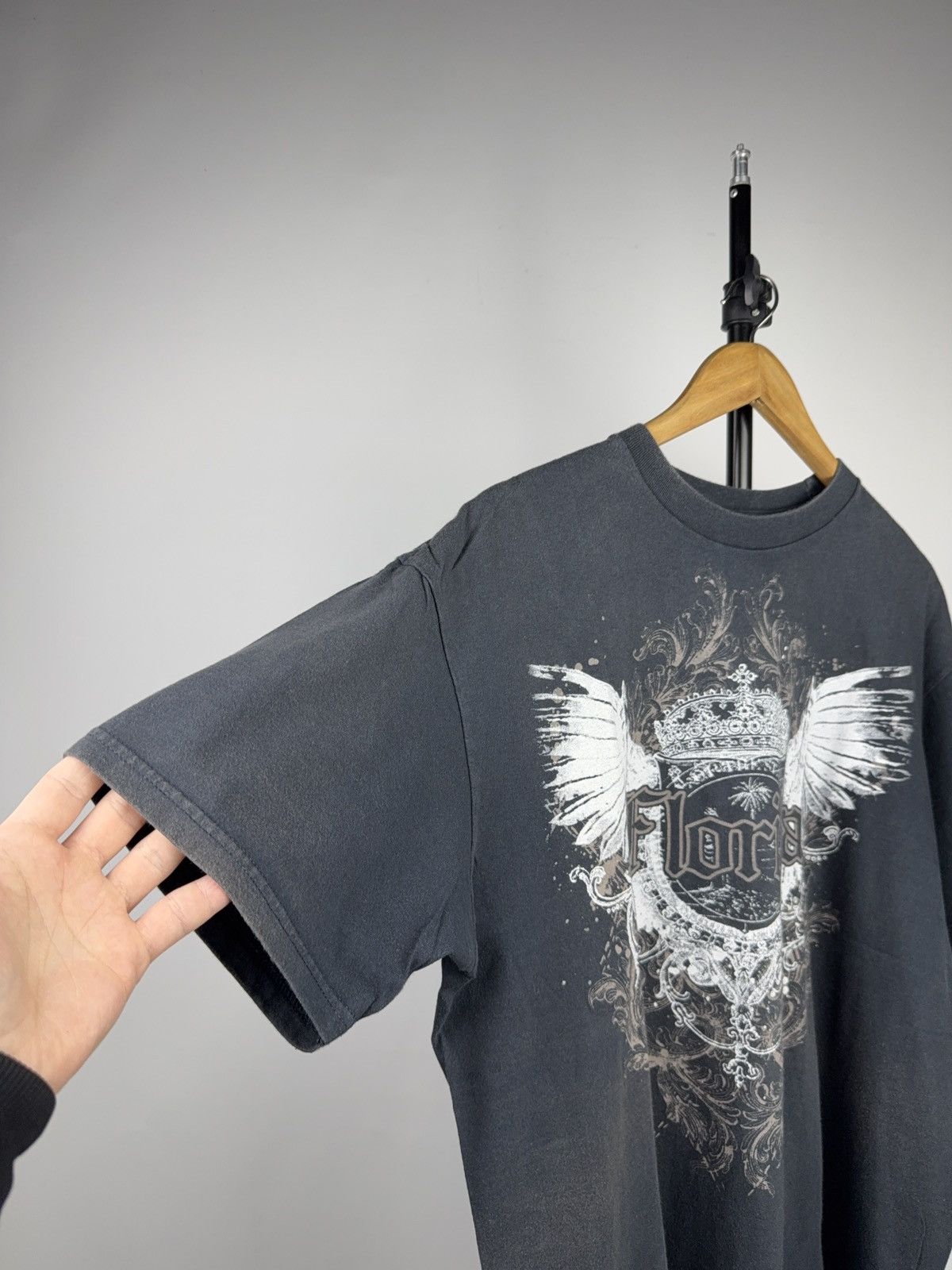 Vintage 00s Florida Biker Rock Gothic Wings Graphic Tee Y2K Style Size US L / EU 52-54 / 3 - 3 Thumbnail