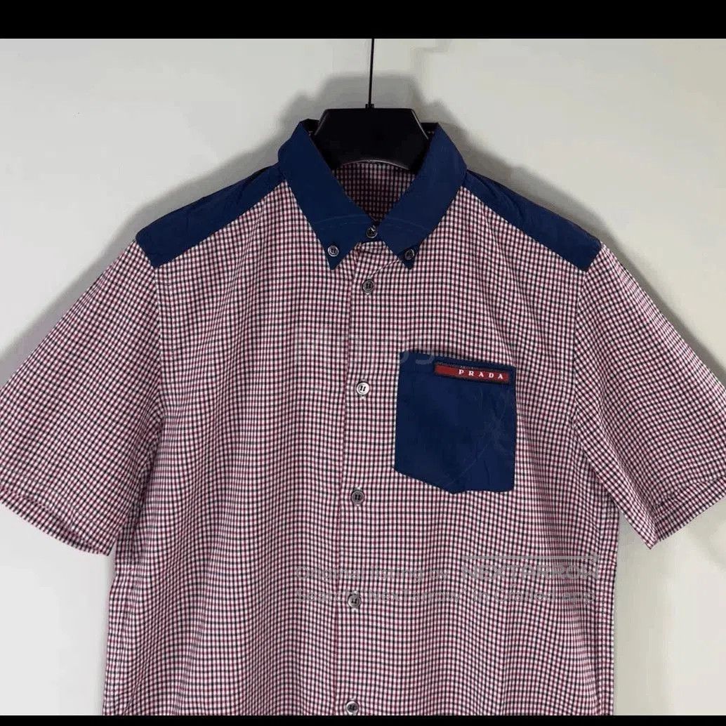 Prada Sz 38 Prada Plaid Joint Logo Shirt. Size US M / EU 48-50 / 2 - 2 Thumbnail