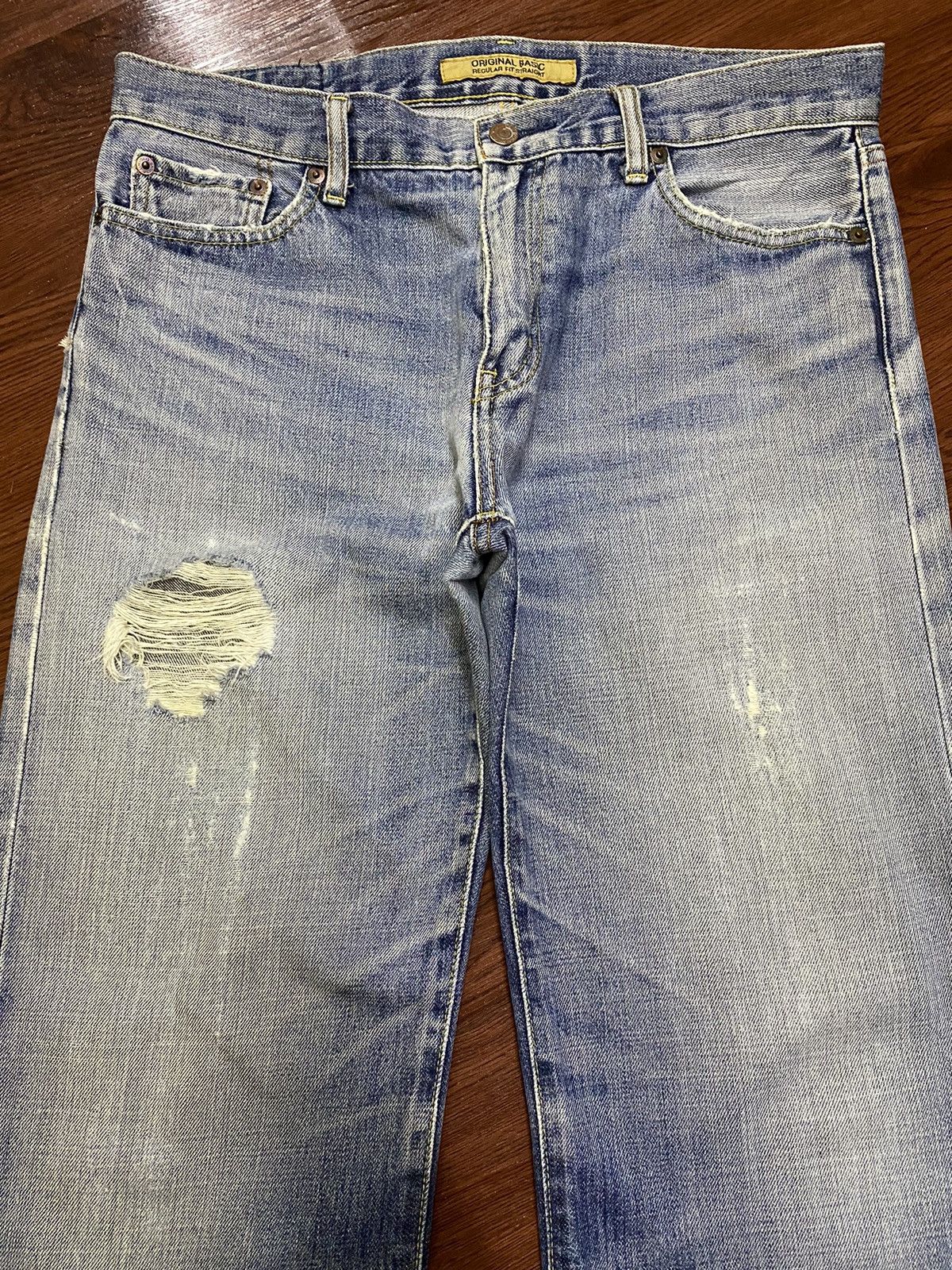 Other Vintage Japanese Brands Faded Wash Distressed Loose Jeans Size US 34 / EU 50 - 3 Thumbnail