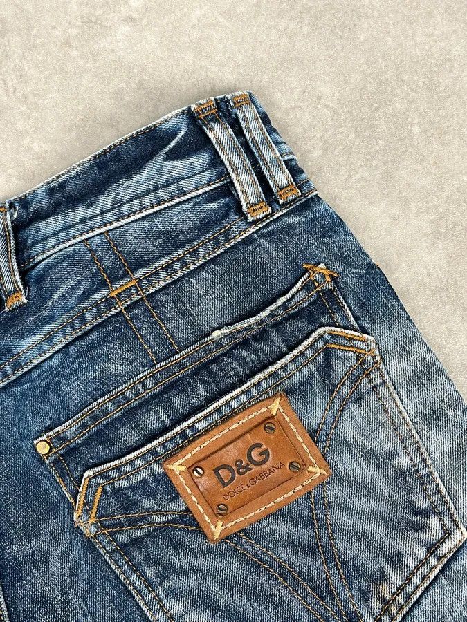 Dolce & Gabbana 2000s Dolce & Gabbana Blue Denim Washed Slim Jeans Size US 31 - 11 Thumbnail