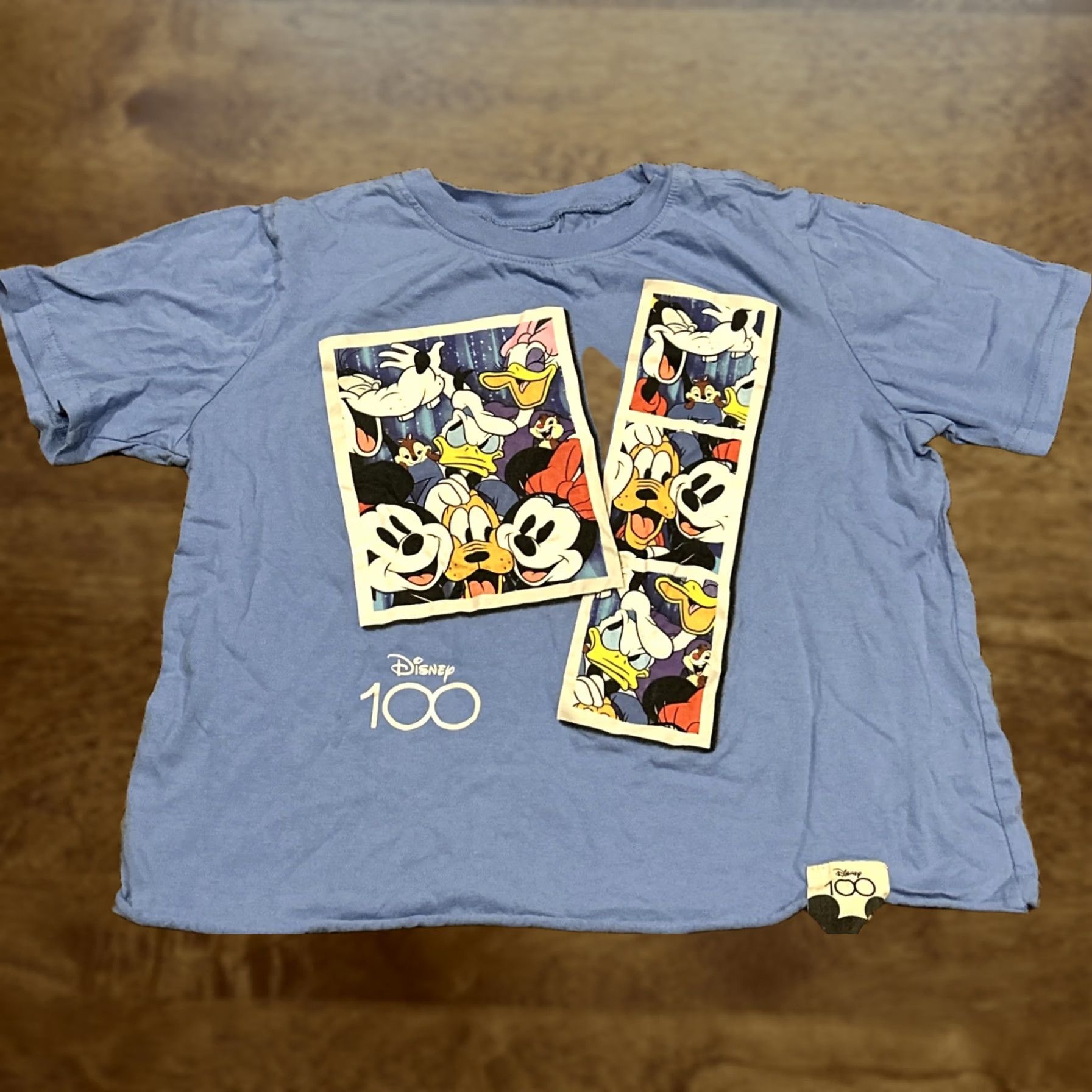 Disney 100 Mickey Mouse Fashion Graphic Juniors Crop Top M B7 in Blue, Women's