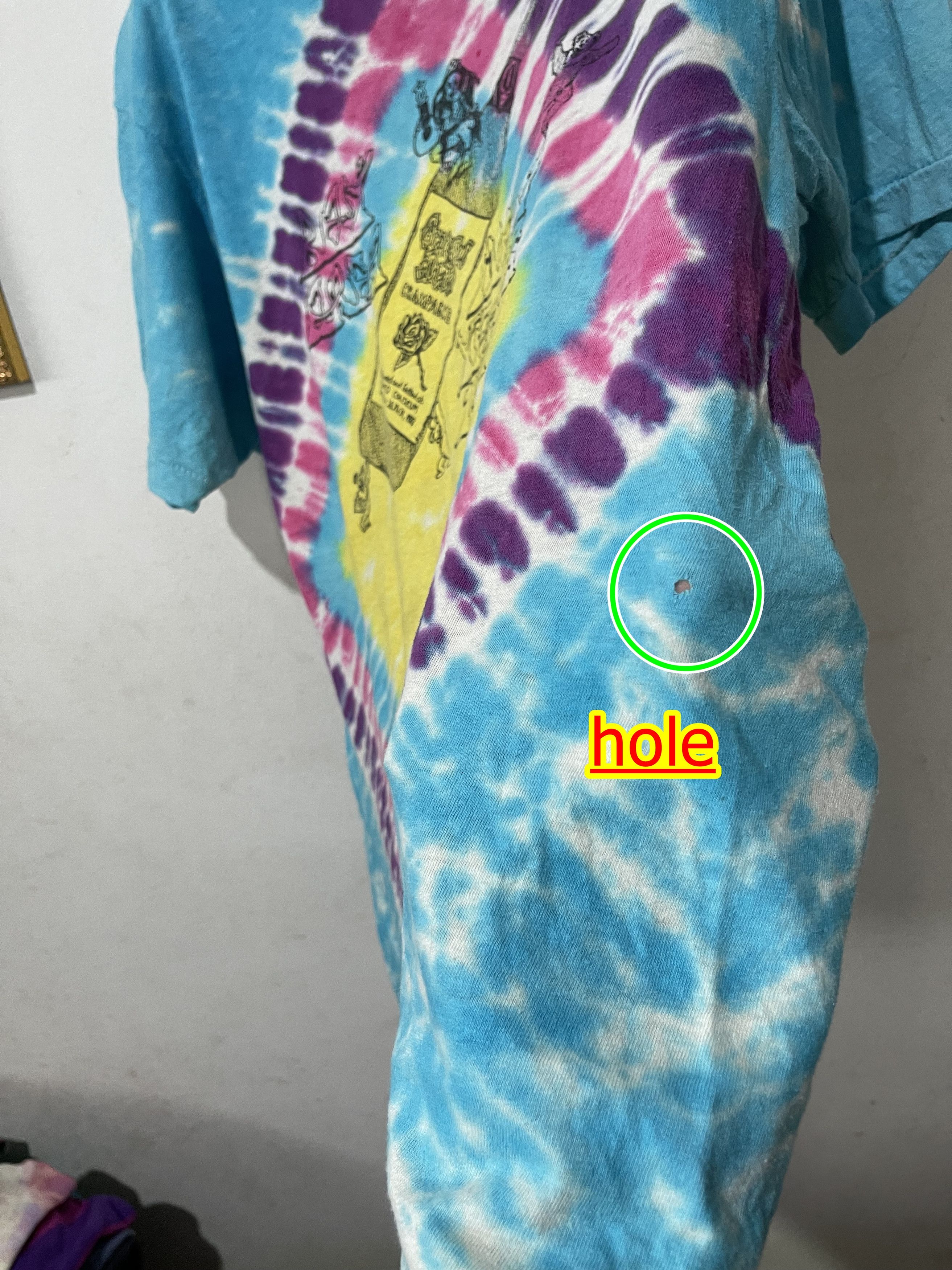 Band Tees × Grateful Dead × Vintage Vintage 1988 Grateful Dead New Years Concert Tie Dye Shir Size US M / EU 48-50 / 2 - 7 Thumbnail