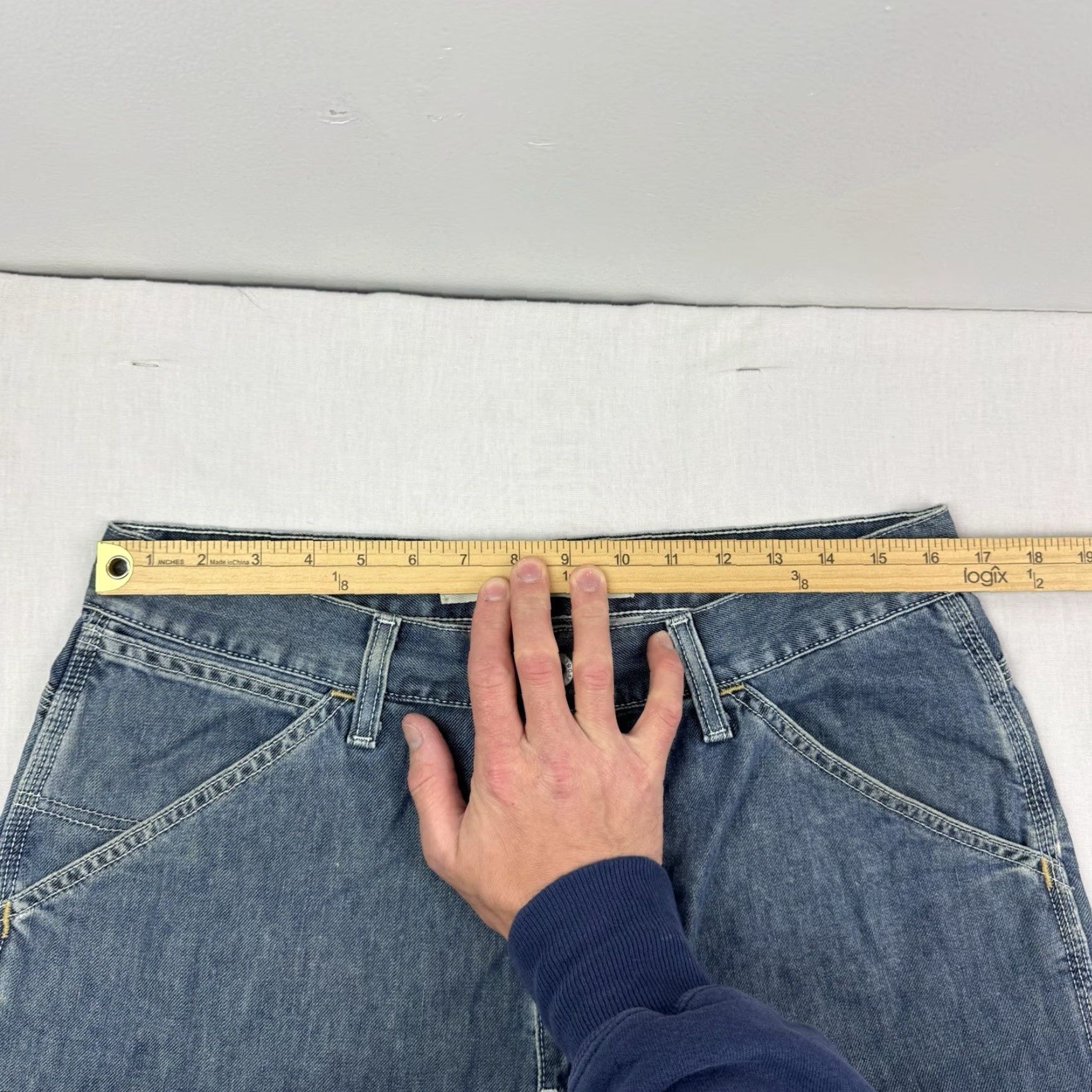 Gap VINTAGE Gap Carpenter Jean Shorts Adult 33 Blue Baggy Grunge 90s Mens Size US 33 - 5 Thumbnail