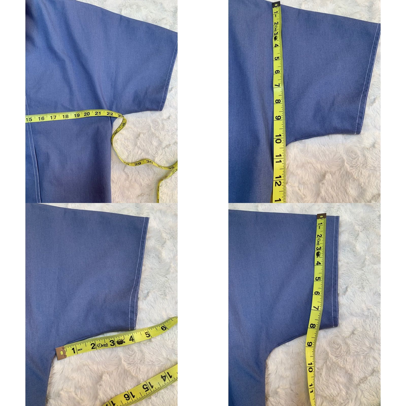 Vintage Doncaster Collection Womens Full Zip Cropped Jacket Mock Neck Short Sleeve Blue Size 6 Size 28" / US 6 / IT 42 - 8 Thumbnail
