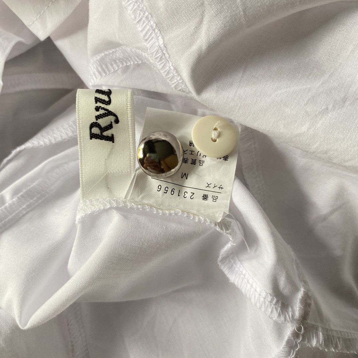 Japanese Brand RyuRyu Y2K Punk White Lace-Up Wrap Blouse with Peplum Hem Size M / US 6-8 / IT 42-44 - 14 Thumbnail