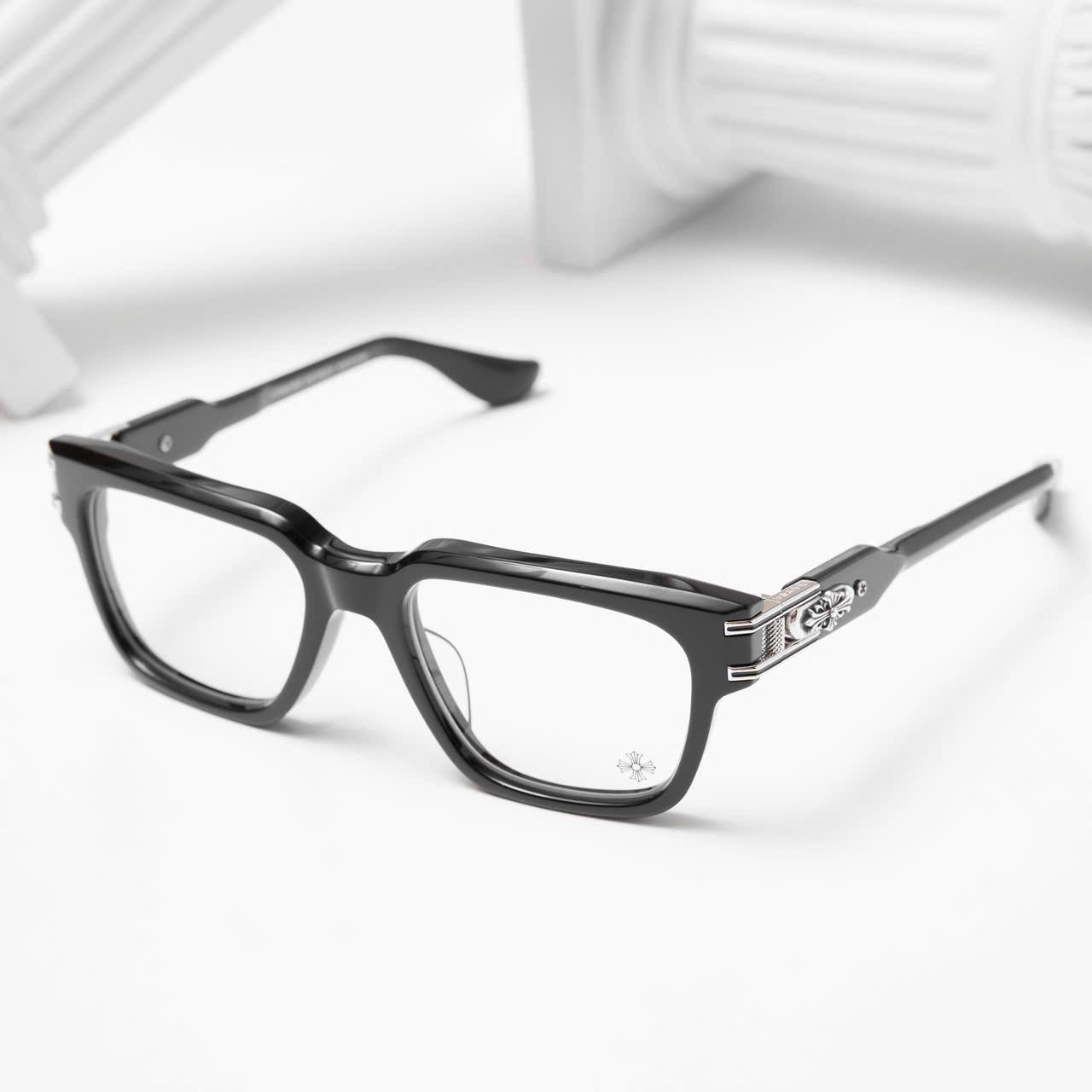 Chrome Hearts CHROME HEARTS BULGE BLACK SHINY SILVER GLASSES Size ONE SIZE - 2 Thumbnail