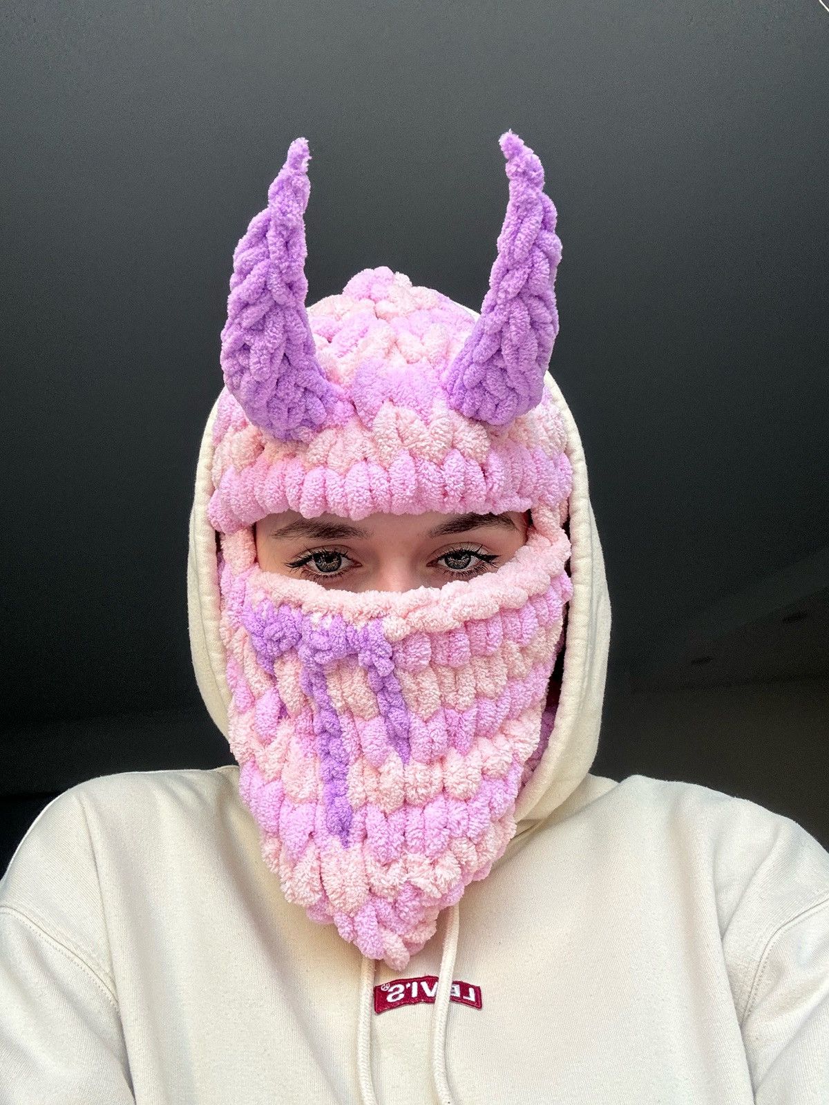 Handmade × Japanese Brand × Youths In Balaclava Handmade knitted balaclava devil style Size ONE SIZE - 3 Thumbnail