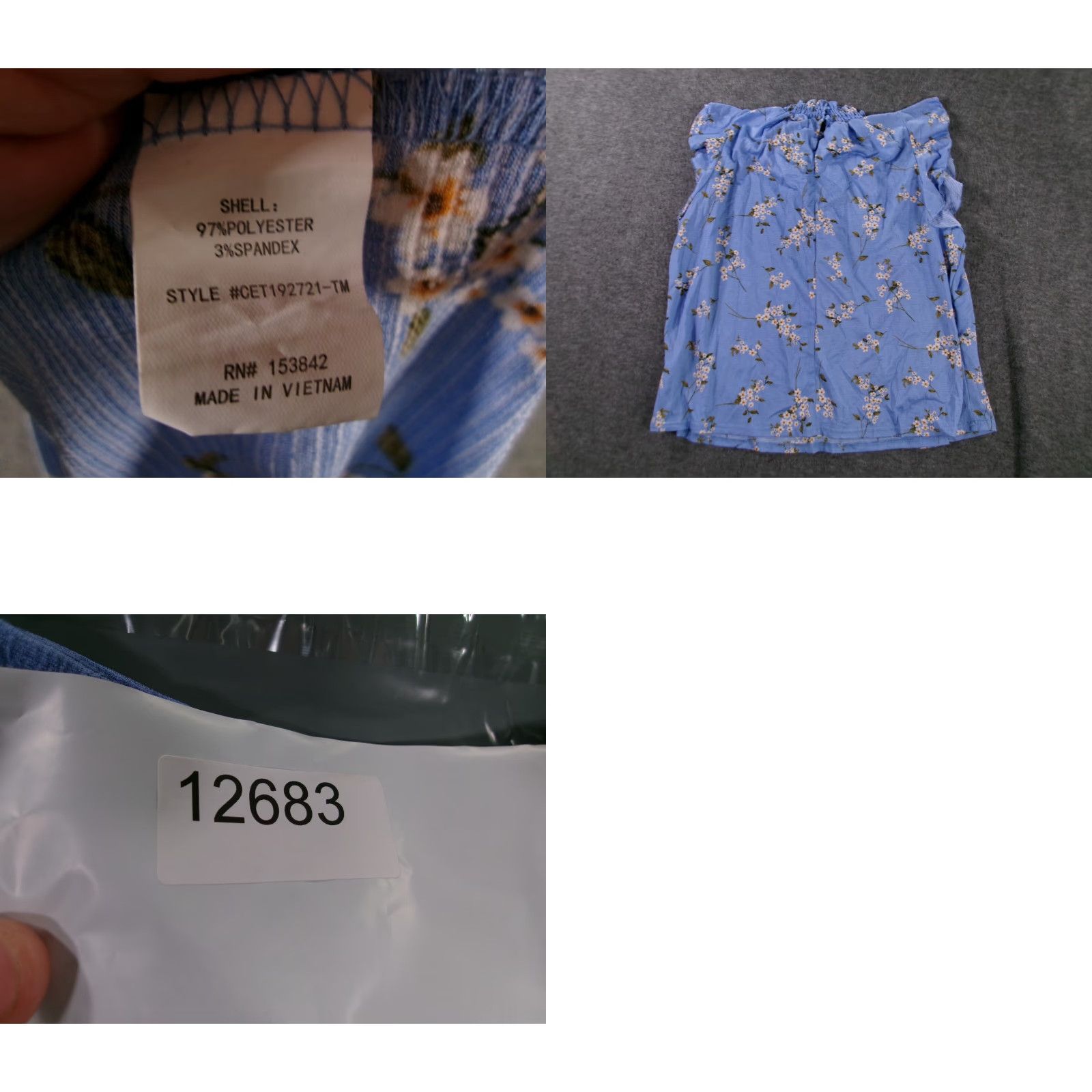 Vintage VINTAGE Melloday Blouse Women L Blue Floral Bohemian Flutter Sleeve High Neck Ruffle Puff Pullover Casual Dressy All Seasons Size L / US 10 / IT 46 - 8 Thumbnail