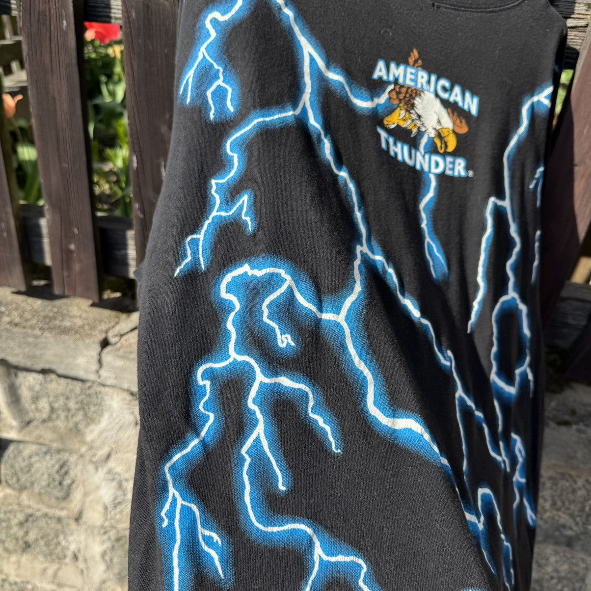 Japanese Brand × Vintage Vintage American Thunder Death Cowboy Lightning OG 90s Tees Size US L / EU 52-54 / 3 - 13 Thumbnail
