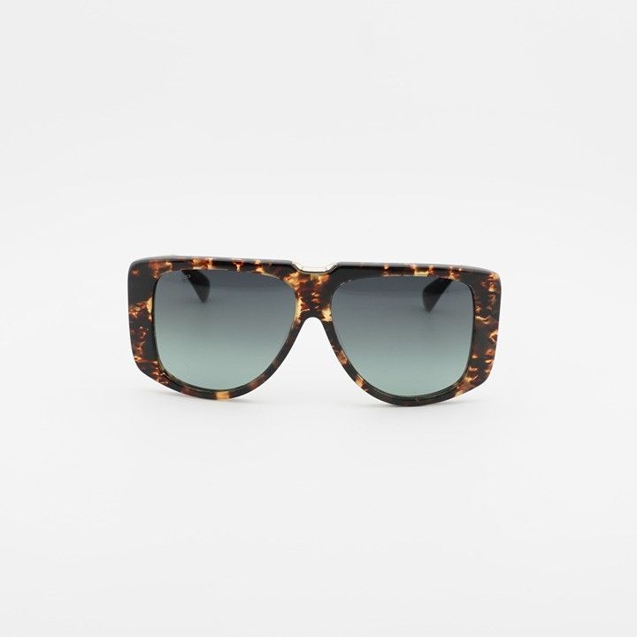 Max Mara Max Mara SPARK1 MM0075 52P Sunglasses Havana Shield Frame Size ONE SIZE - 6 Thumbnail