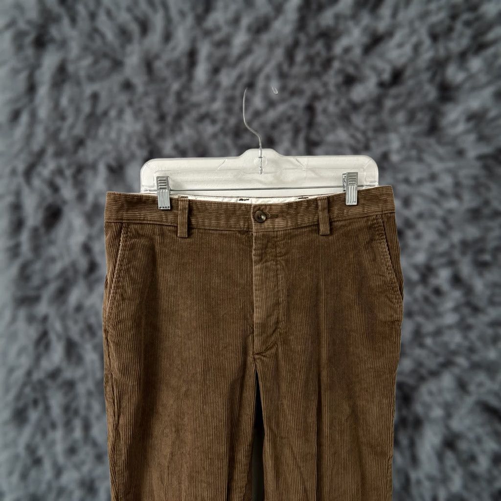 Vintage LL Bean Country Corduroy Pants Mens 33x32 Brown Classic Fit Stretch Casual Workwear Straight 5-Pocket Zipper Button Size US 33 - 1 Thumbnail